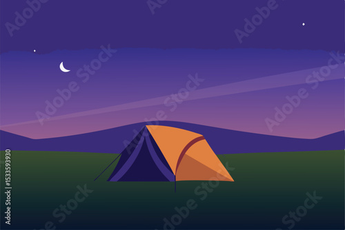 camping in the night
