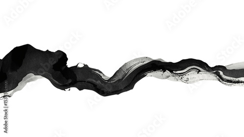 abstract calligraphy painting using bold and flowing black ink