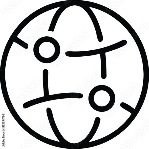 Global network line icon. Global networking symbol. Website sign. Vector