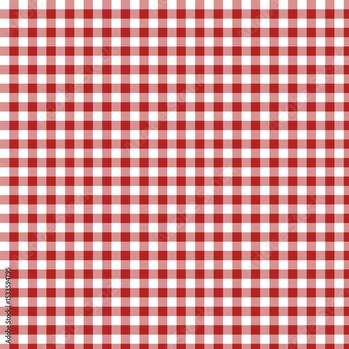 Classic Red and White Gingham Seamless Pattern,    
Traditional Checkered Fabric Background