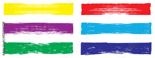Set of colorful paint strokes with grunge brush stroke. Colorful brush strokes, lines, Brush stain. Rectangle brush collection. Grungy brushes collection. Vector black paint brush. vector color brush