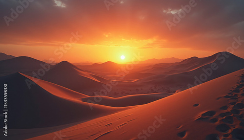 Desert Sand Dunes at Sunset