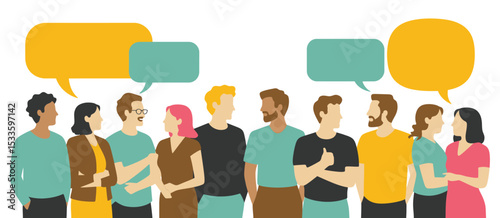 Diverse Group of People Engaging in Conversation