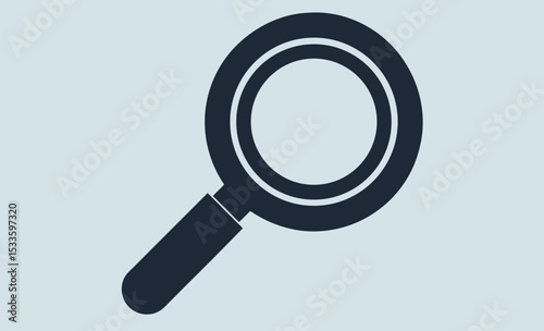 Magnifying glass icon, question mark silhouette, search tool vector, black lens graphic, minimal inquiry symbol