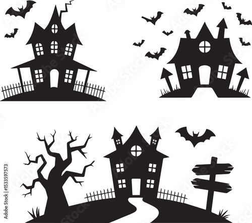 Halloween castle vector illustration