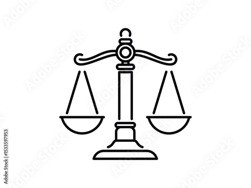 Scales of Justice Symbol, Legal and Law Concept Vector