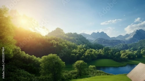 sunrise over the lake
