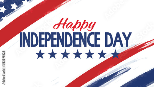 Happy independence day with stars and stripes on a white background celebration of freedom and liberty Free Download Happy independence day with stars and stripes on a white background celebration of freedom and liberty - GFXLoad