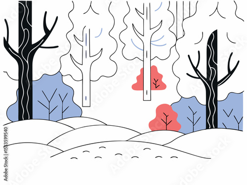 winter landscape with trees