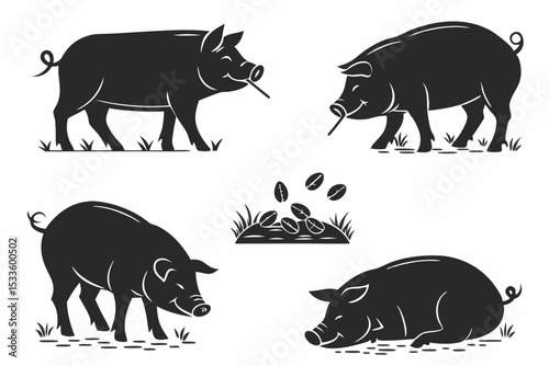 set of wild animals
