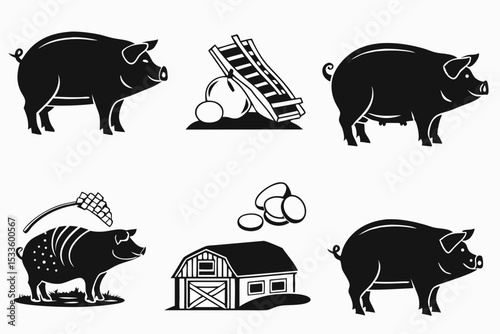 set of farm animals icons