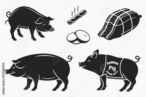 vector illustration of a pig