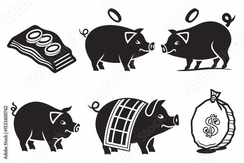 vector illustration of a pig