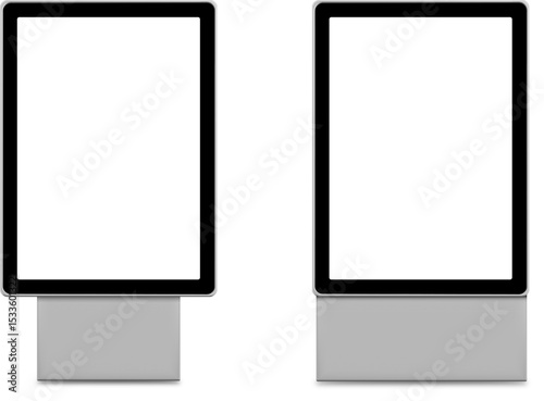 Double Advertising Billboard Mockup – Front View