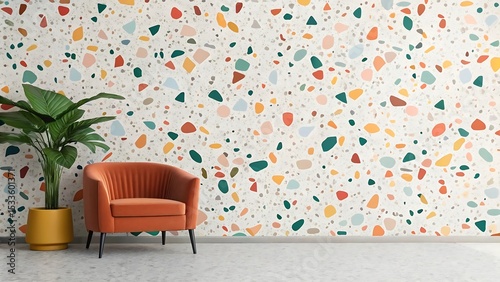 Colorful Terrazzo Pattern with Stone Fragments