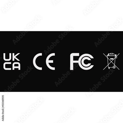 UKCA CE FCC WEEE VECTOR ICON SIGN SYMBOL