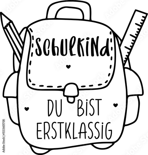 Deutsche Plotterdatei Einschulung, Schulkind Du bist Ersklassig, Schulstart ,Einschulung Geschenk, Schulanfang.