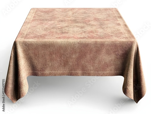 Elegant textured tablecloth in warm tones for dining and interior decoration styles