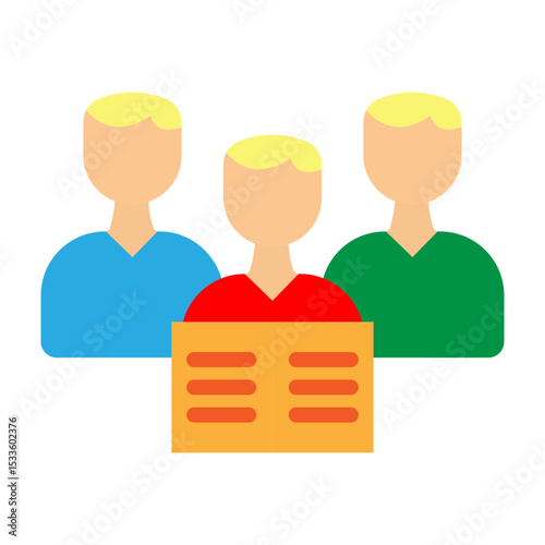 Study Group Vector Flat Icon Design