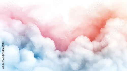 Soft Pastel Clouds with Subtle Hues of Pink and Blue for Background Use