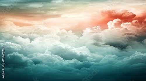 Dramatic Sky with Colorful Clouds at Sunrise or Sunset