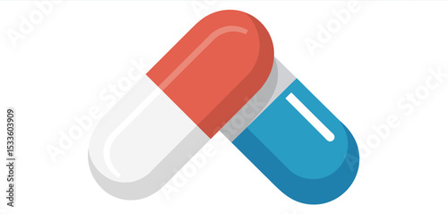 Two capsules medicine healthcare icon illustration