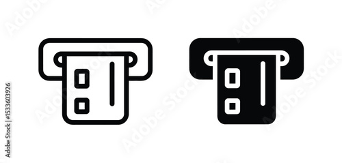 Credit card payment terminal icon line and solid