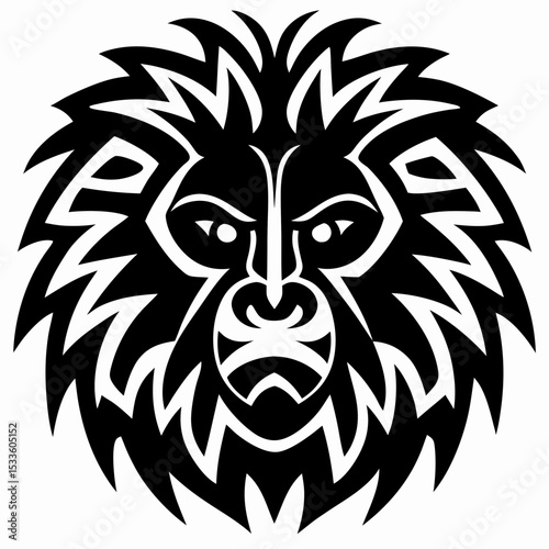 Tribal Style Manticore Head Tattoo Design