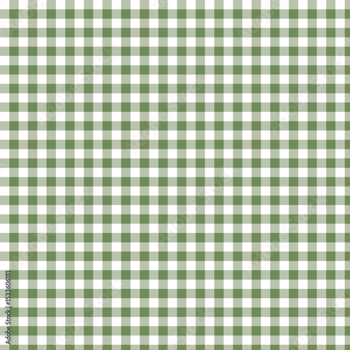 Green and White Gingham Seamless Pattern, 
Olive Green Checkered Fabric Background