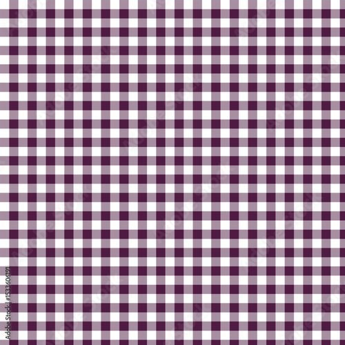 Purple and White Gingham Seamless Pattern, 
Plum Checkered Fabric Background