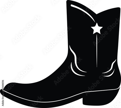Cowboy boot vector, Western Cowboy Boot in Black, pair of boots, boots silhouette vector, boots logo vector illustration