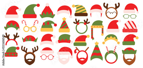 Christmas party photo booth props collection