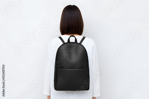 Back View of Woman with Backpack
