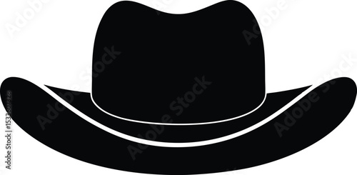 Cowboy hat silhouette, cowboy hat icon,  Cartoon cowboy hat silhouette vector illustration
