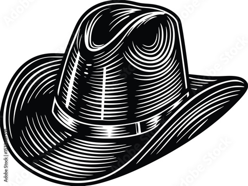 Cowboy hat silhouette, cowboy hat icon,  Cartoon cowboy hat silhouette vector illustration
