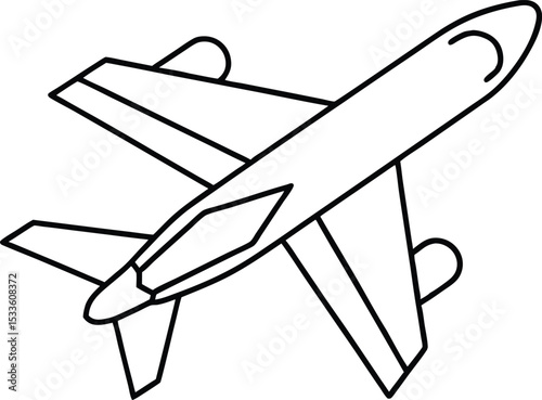 Airplane line art silhouette, Airplane Outline Vector Illustration, plane line art vector illustration