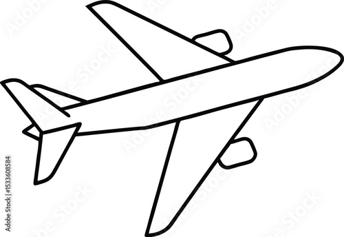 Airplane line art silhouette, Airplane Outline Vector Illustration, plane line art vector illustration