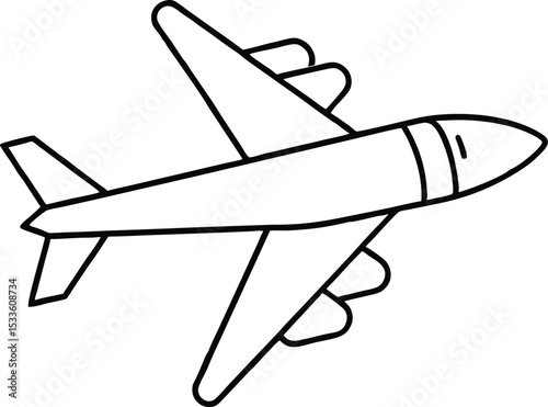 Airplane line art silhouette, Airplane Outline Vector Illustration, plane line art vector illustration