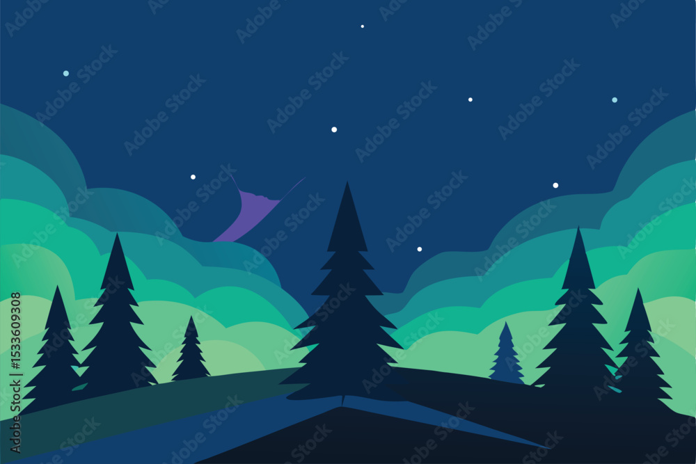 Fototapeta premium winter landscape with forest
