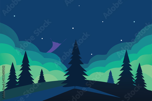 vector illustration of a winter landscape