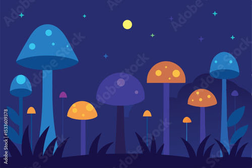 mushrooms in the night