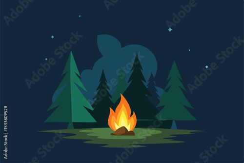 camping in the forest