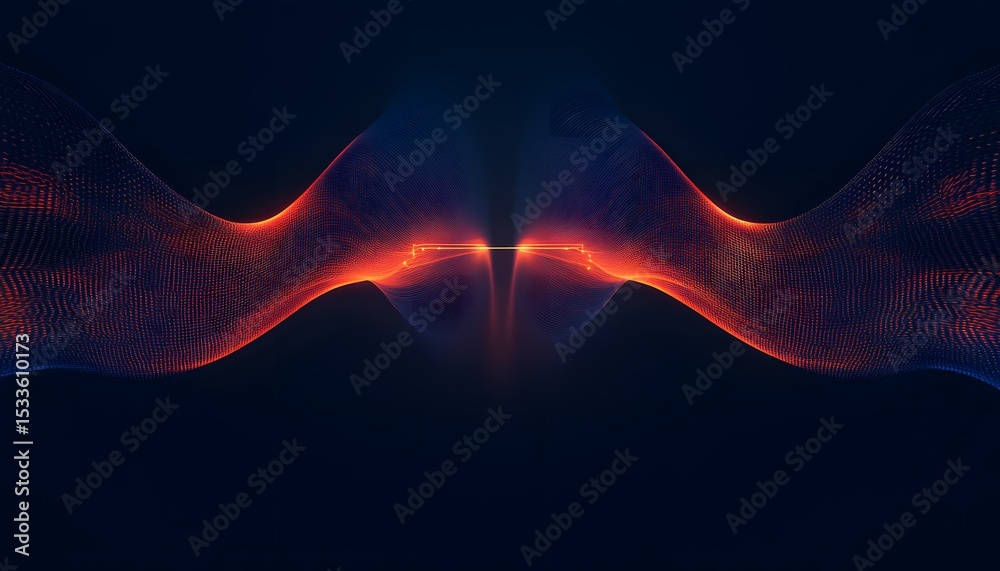 Fototapeta premium Abstract design with vibrant orange and blue lines.