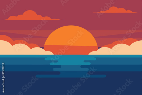 sunset on the sea
