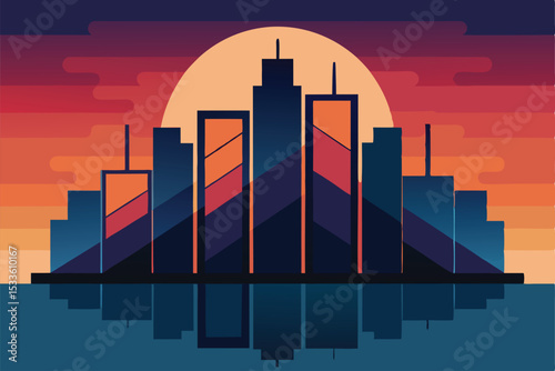 city skyline at night