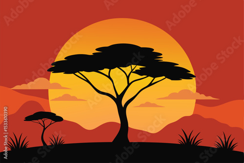 silhouette of a tree