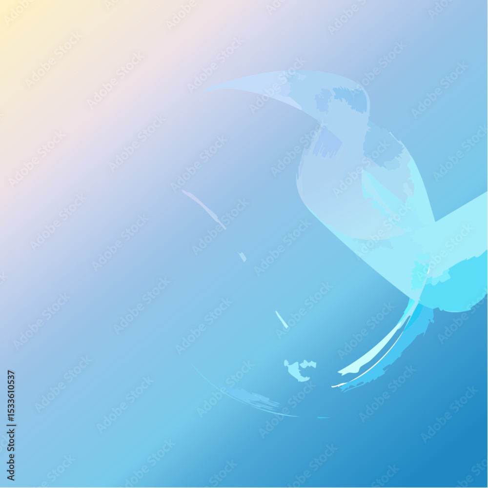 Fototapeta premium glass neon fractal gradient background. Abstract blur blue aura mesh hologram effect