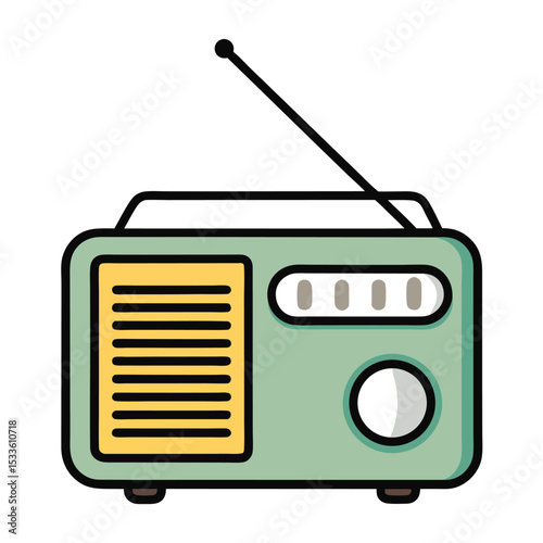 retro radio colorful icon