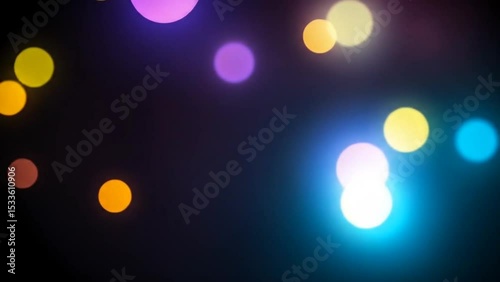 Abstract Colorful Bokeh Lights on Dark Background – Dreamy & Festive Glow
