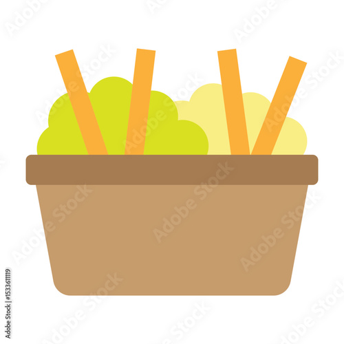 Poutine Vector Flat Icon Design